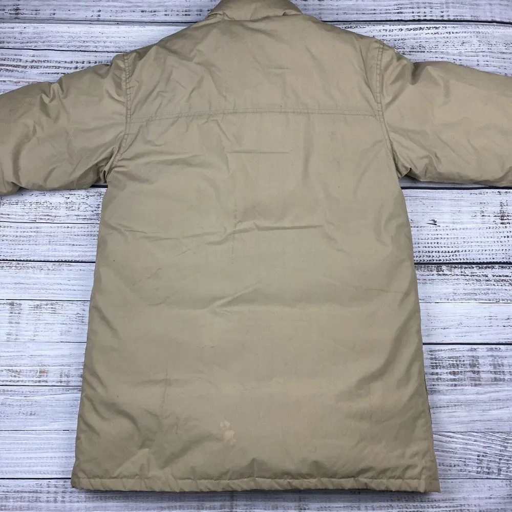 VTG GANDER MOUNTAIN Beige Duck Down Puffer Jacket Coat Men's Medium Toggle Front - Picture 12 of 13
